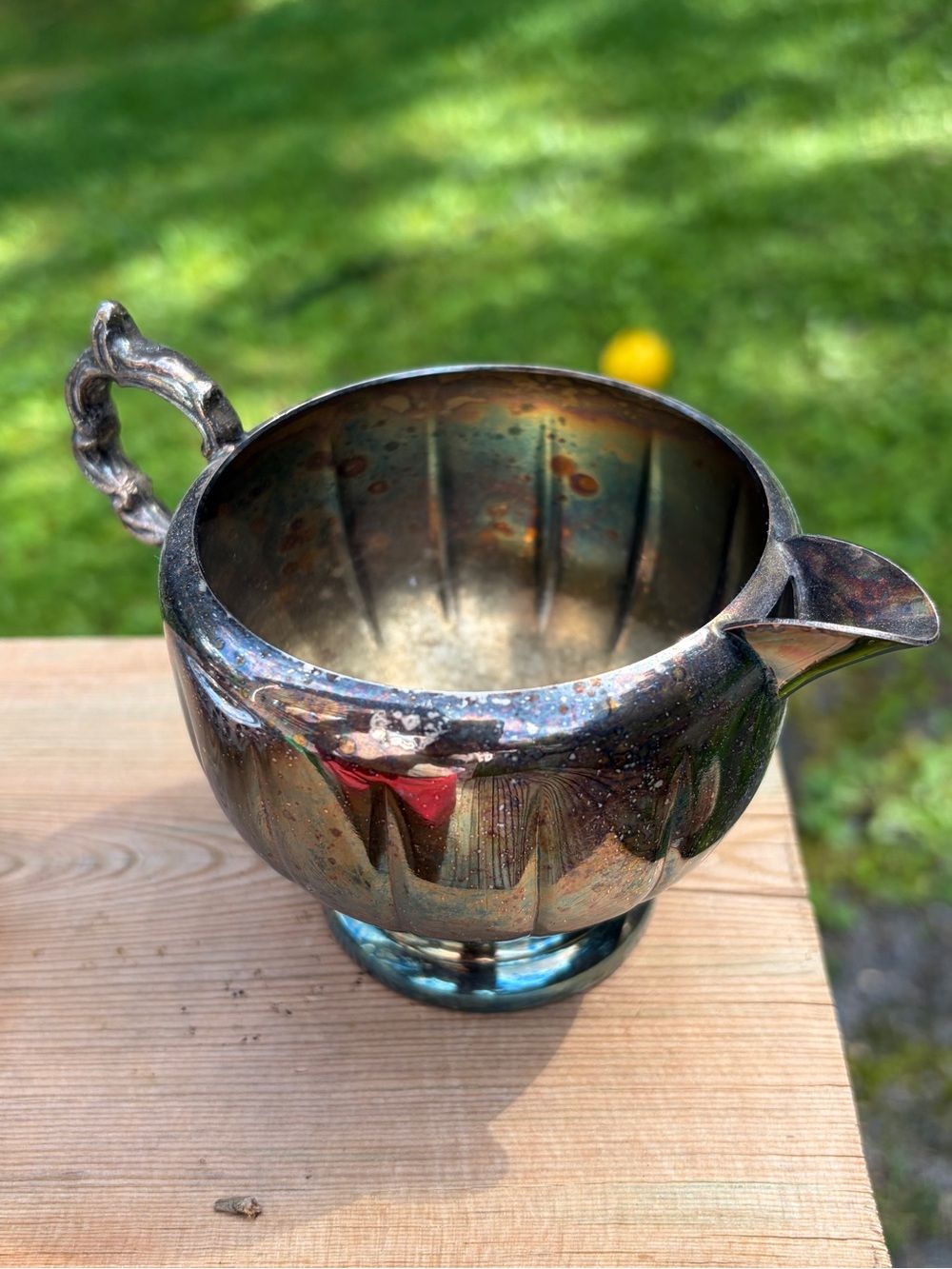 Vintage Viking Plate Creamer Pitcher - Silver on Copper - Made in Canada